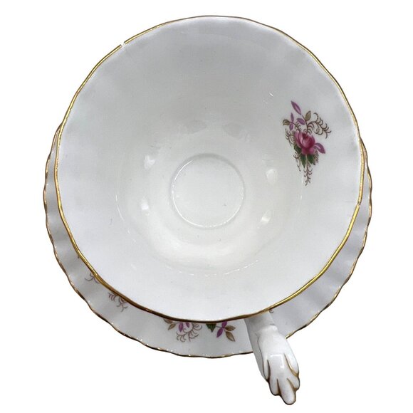 Royal Albert Lavender Rose Tea Cup Saucer Bone China Pink Green Floral Fluted - Picture 5 of 12